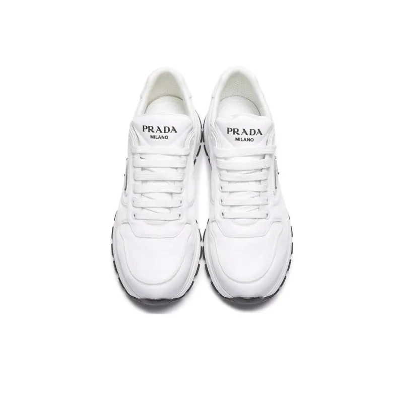 PRADA Cushioning Low Top Sports Casual Shoes Men's Black White-3