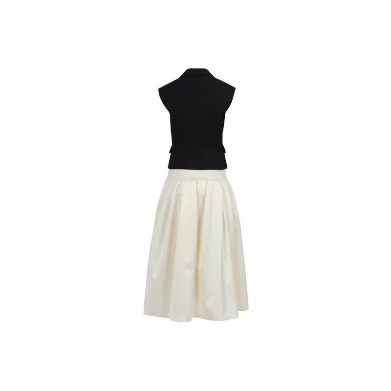 CALVINLUO Dress Women's Black White-1