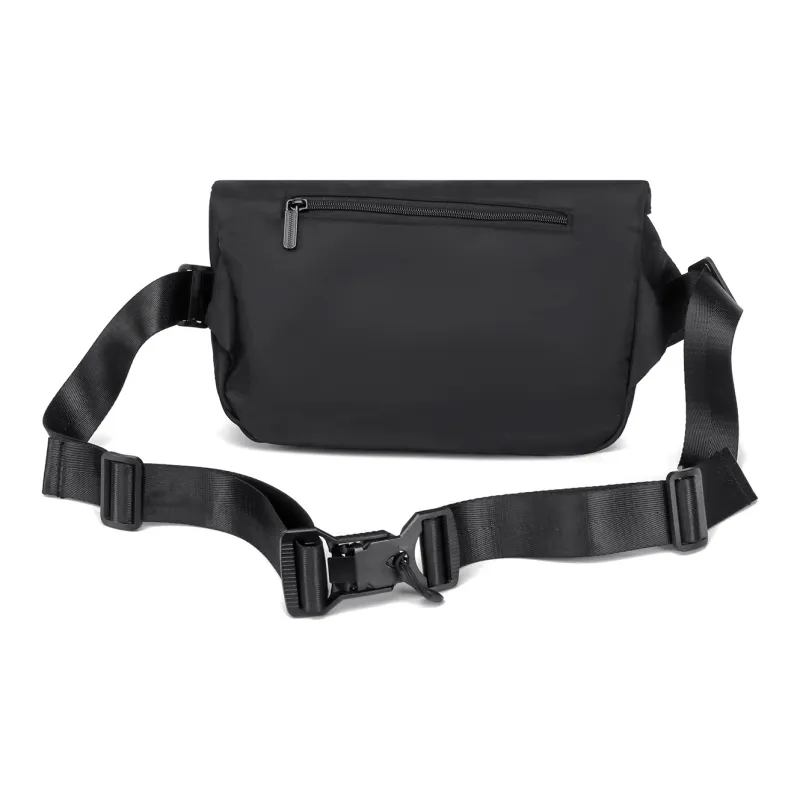 NOMK Oxford Workwear Messenger Bag Backpack Fanny Pack Regular Unisex Black/Gray-2