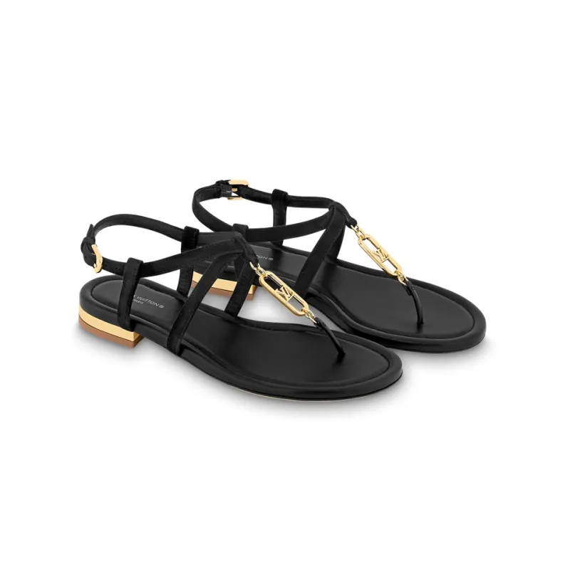 LOUIS VUITTON Dita One Strap Sandals Women's Black-1