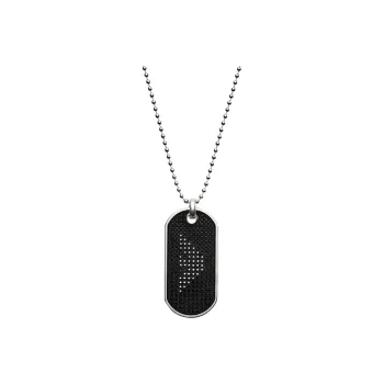 EMPORIO ARMANI Steel Necklaces Men's Silver/Black
