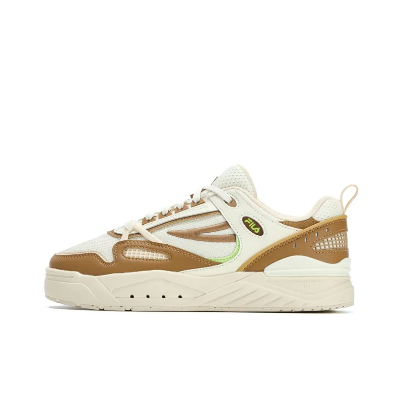 FILA SLAM Anti Slip Wear Resistant Low Top Skateboard Shoes Women's White Umber-0