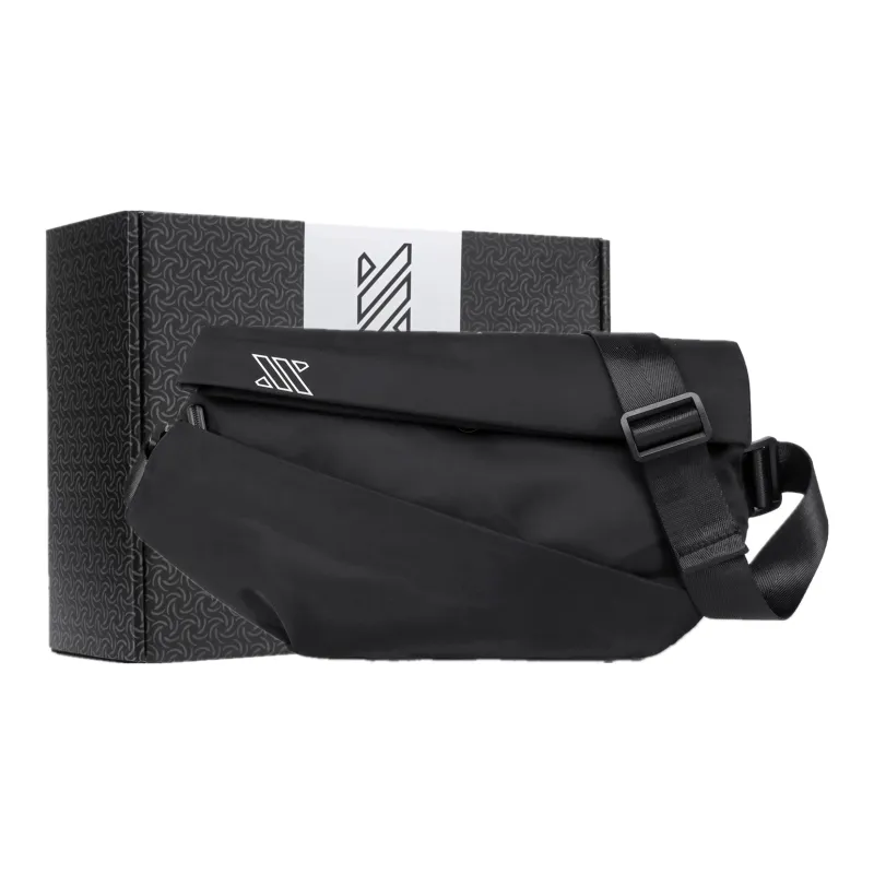 NOMK Oxford Workwear Messenger Bag Backpack Fanny Pack Regular Unisex Black/Gray-5