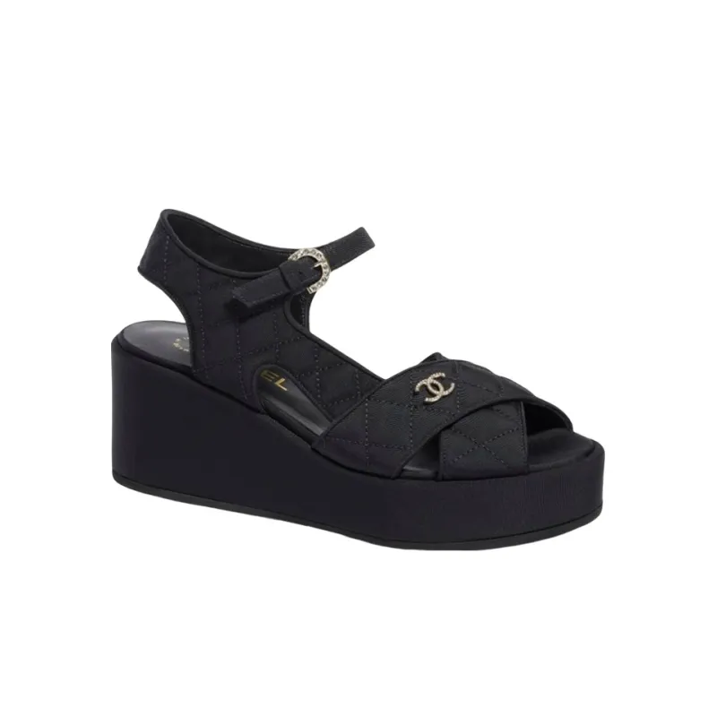 CHANEL Beach Sandals Women's Black-1