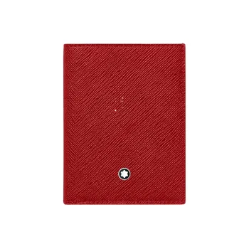 MONTBLANC Cow Leather Wallet Men's Coral Red