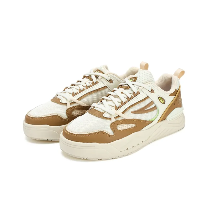 FILA SLAM Anti Slip Wear Resistant Low Top Skateboard Shoes Women's White Umber-1