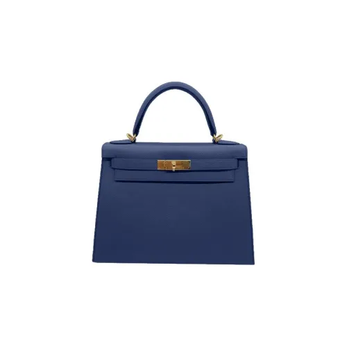 HERMES Kelly Epsom Leather Kelly Bag Shoulder Bag Crossbody Bag Handbag Women's 76 Bleu Indigo Indigo