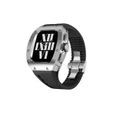 Titanium Alloy ◆ Silver Case ◆ Black Strap