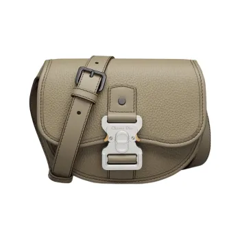 DIOR Grained Calfskin Messenger Bag Shoulder Bag Crossbody Bag Mini Men's Beige