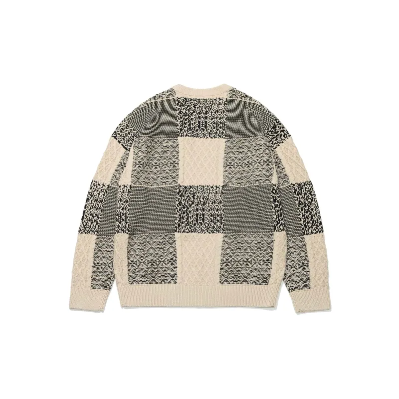 LiNing Sweaters Unisex Moonlight Gray Plaid-1