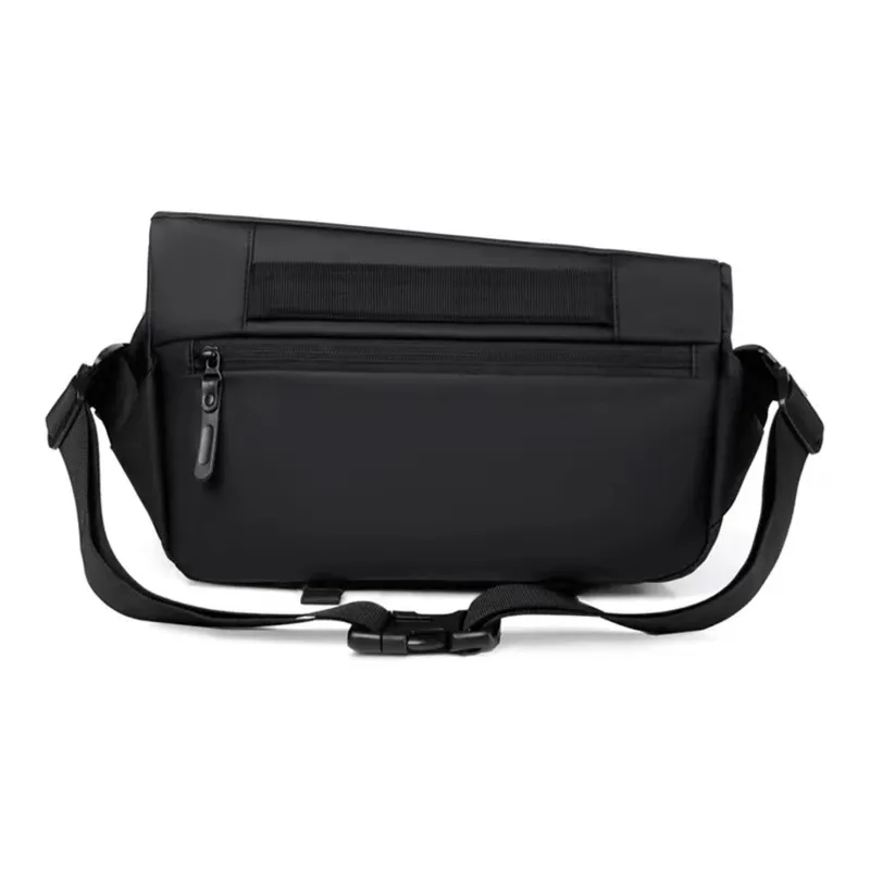 NOMK Oxford Workwear Messenger Bag Backpack Fanny Pack Regular Unisex Black/Gray-10
