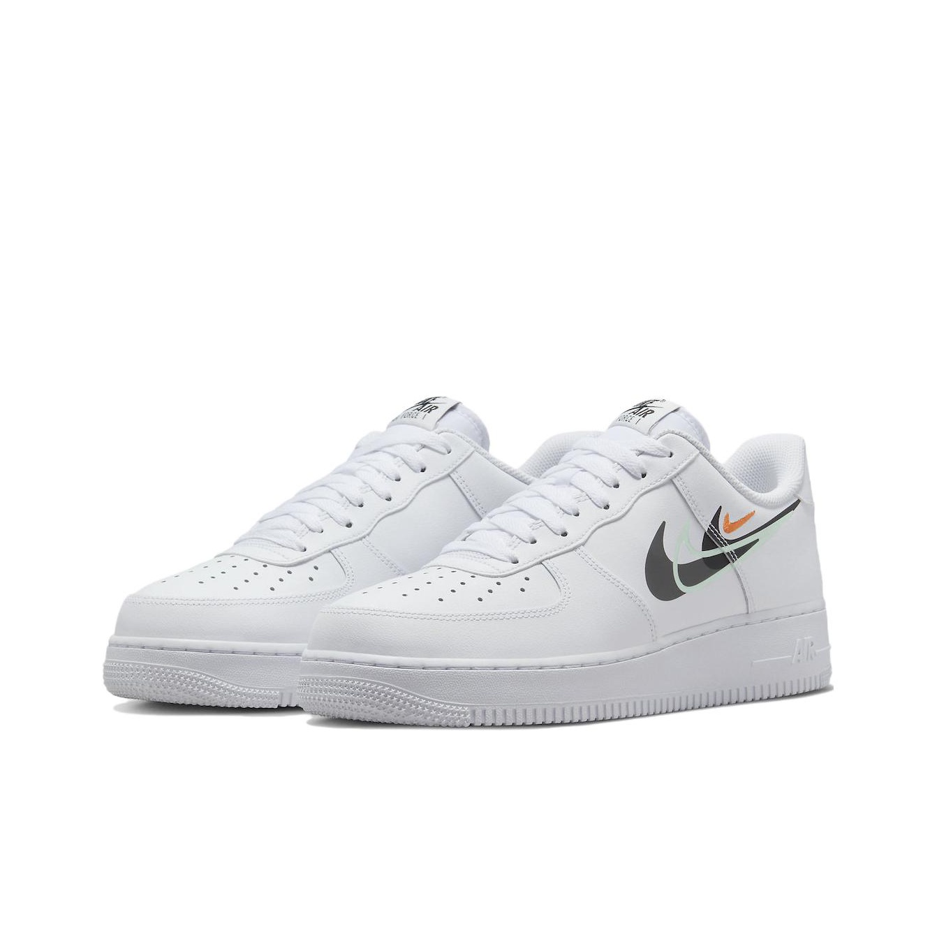 Nike Air Force 1 Low 'Multi Swoosh' White Black US M 9 - POIZON