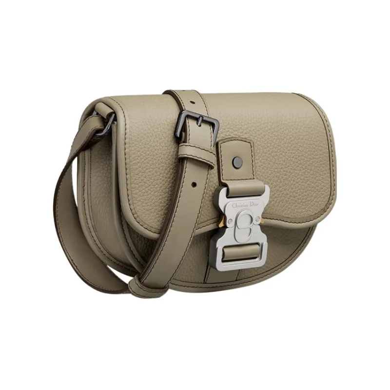DIOR Grained Calfskin Messenger Bag Shoulder Bag Crossbody Bag Mini Men's Beige-1