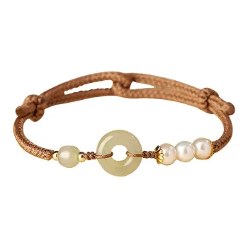 AWD Hetian Jade Bracelets Women's Peaceful Buckle Bracelet