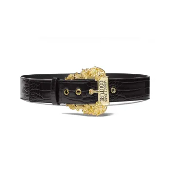 VERSACE Leather Belts Women's Black