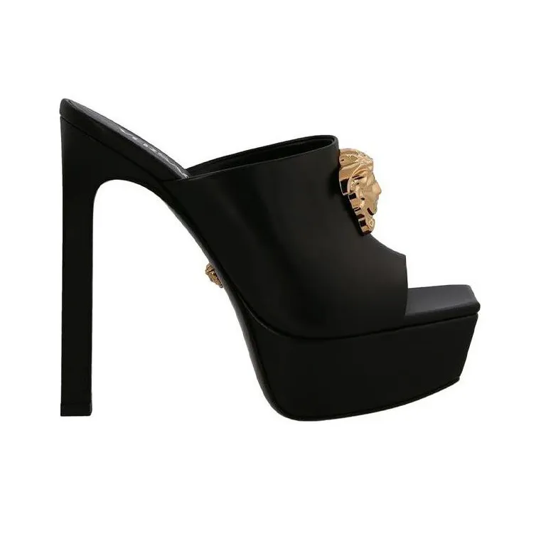VERSACE Slide Slippers Women's Black-1