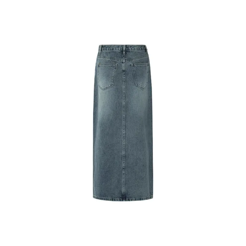 MEIYANG Denim Long Skirts Women's Vintage-1