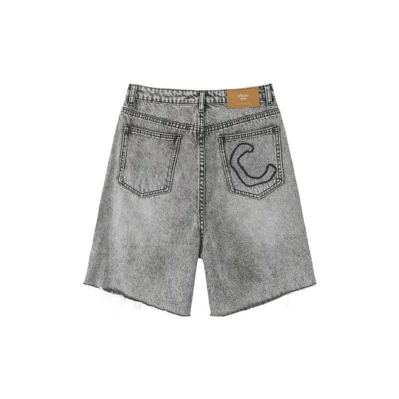 CHUU Denim Shorts Women's Black Gray-1