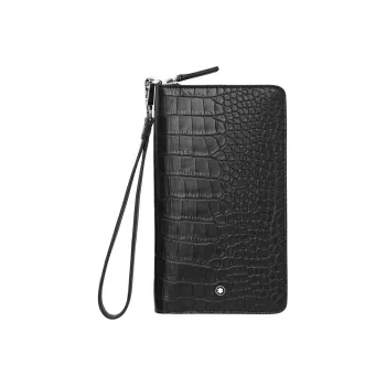 MONTBLANC Cow Leather Wallet Trumpets Men's Black