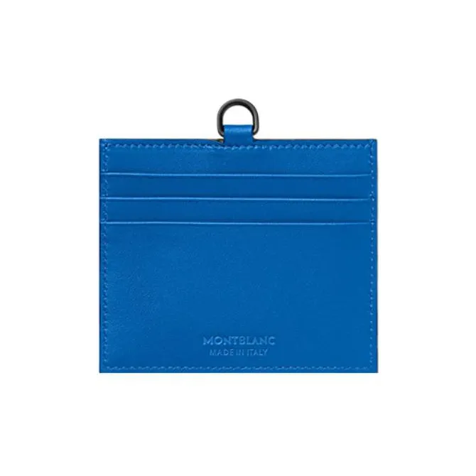MONTBLANC Cow Leather Card Holder Men's Modern Blue-2
