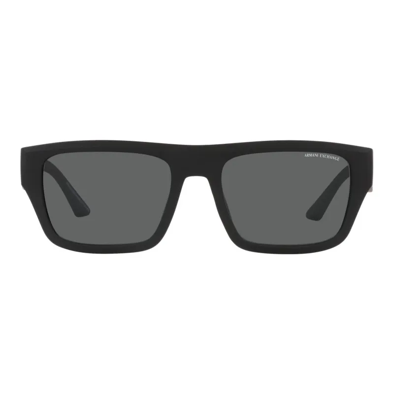 ARMANI EXCHANGEAE Plate Frame Square Sunglasses Men's Matte Black-1
