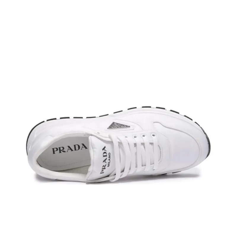 PRADA Cushioning Low Top Sports Casual Shoes Men's Black White-4