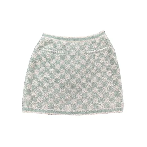 CHANEL Casual Short Skirts Women's Green