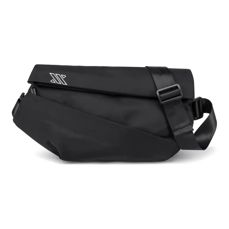 NOMK Oxford Workwear Messenger Bag Backpack Fanny Pack Regular Unisex Black/Gray-0