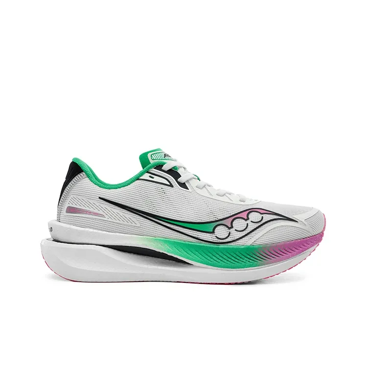 Saucony IDLING Cruise Shock Absorbers With Slip Resistant Features Low Top Casual Running Shoes Unisex White Pink Green-1
