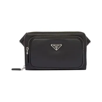PRADA Re Edition Leather Crossbody Bag, Shoulder Bag Men's Black