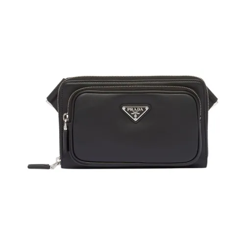 PRADA Re Edition Leather Crossbody Bag Shoulder Bag Men's Black