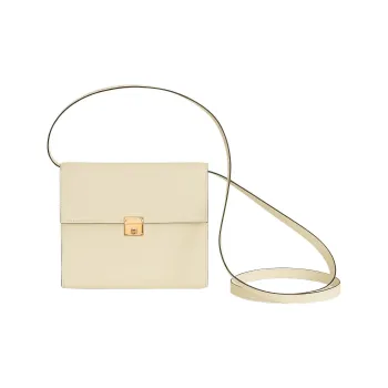 HERMES Clic Epsom Leather Shoulder Bag, Crossbody Bag Women's Cream White/Cookie