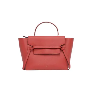 CELINE Belt Grained Cow Leather Handbag Catfish Bag Portable Crossbody Bag Shoulder Bag Women's Candy Color/Fox Red