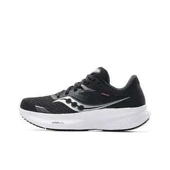 Saucony Ride 16 Cushioning, Slip Resistant, And Abrasion Resistant Low Top Sprint Running Shoes Women's Black White