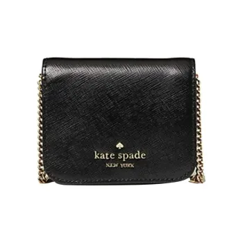 Kate Spade Staci Cross-Stitch Leather Wallets Shoulder Bag Crossbody Bag Mini Women's Black