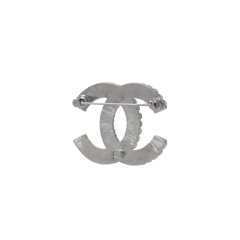 CHANEL Pre Owned 2000s Cc Crystal embellished Brooch-3