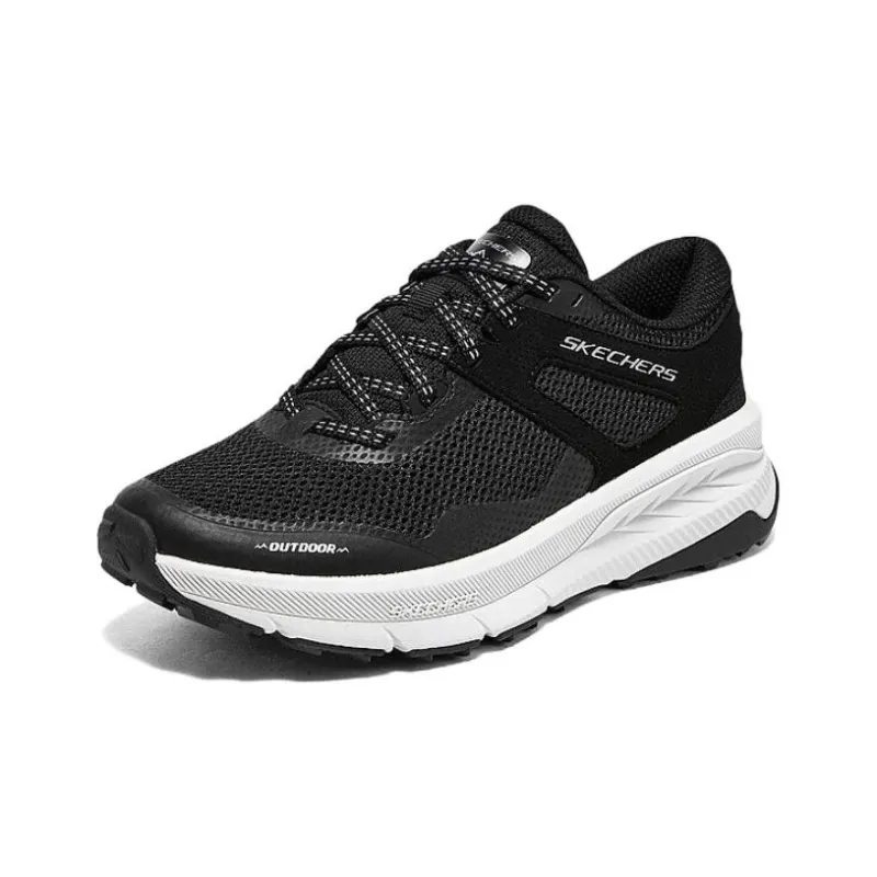 Skechers Switch Back Anti Slip Wear Resistant Low Top Running Shoes Women's Black White-2