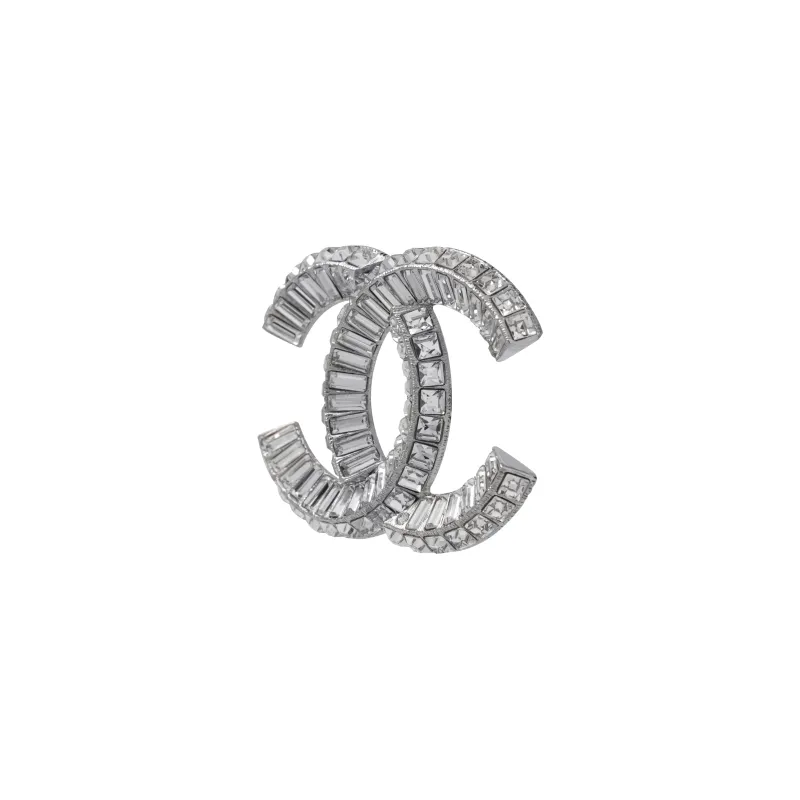 CHANEL Pre Owned 2000s Cc Crystal embellished Brooch-2