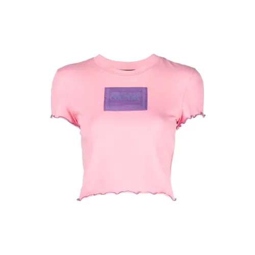 VERSACE JEANS COUTURE Crop Tops Women's Rose Pink