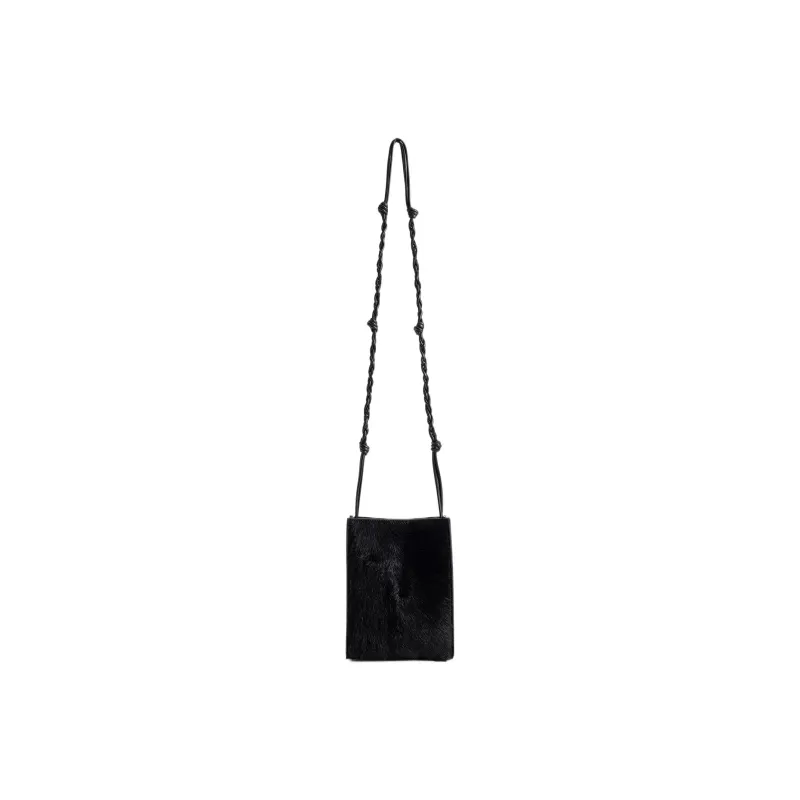 JIL SANDER Calf Hair Shoulder Bag, Crossbody Bag Trumpets Women's Black-3