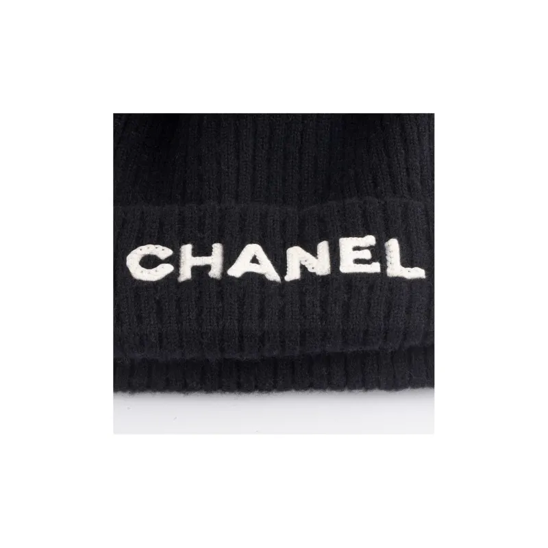 CHANEL Cashmere Beanies Women's Black-2