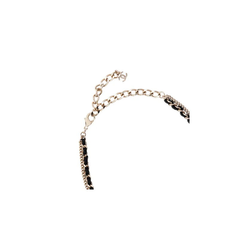 CHANEL Necklaces Women's Silver/Black-2