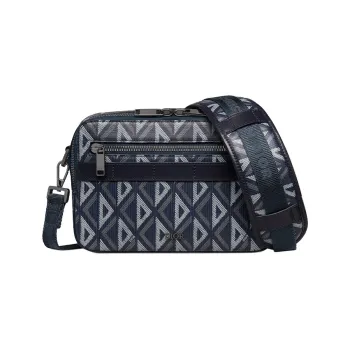 DIOR Canvas With Leather Detail Messenger Bag, Crossbody Bag, Shoulder Bag Men's Marine Blue