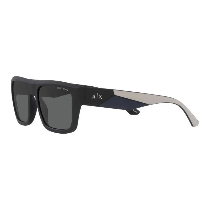 ARMANI EXCHANGEAE Plate Frame Square Sunglasses Men's Matte Black-3