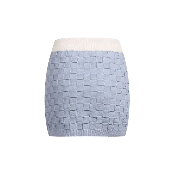 Valeria Obbaco Valeria Obbaco Luminous Collection Casual Short Skirts Women's Blue With White Lettering-1