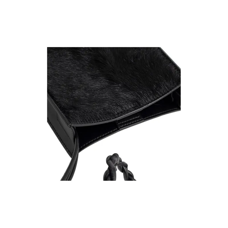 JIL SANDER Calf Hair Shoulder Bag, Crossbody Bag Trumpets Women's Black-4