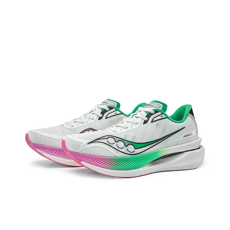 Saucony IDLING Cruise Shock Absorbers With Slip Resistant Features Low Top Casual Running Shoes Unisex White Pink Green-2