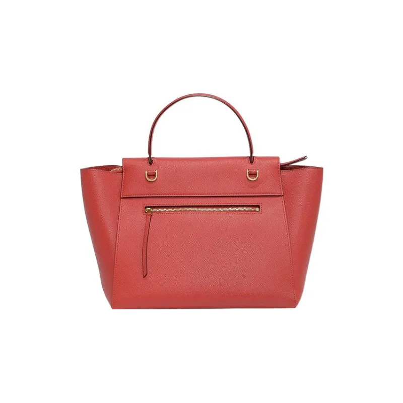 CELINE Belt Grained Cow Leather Handbag Catfish Bag Portable Crossbody Bag Shoulder Bag Women's Candy Color/Fox Red-1