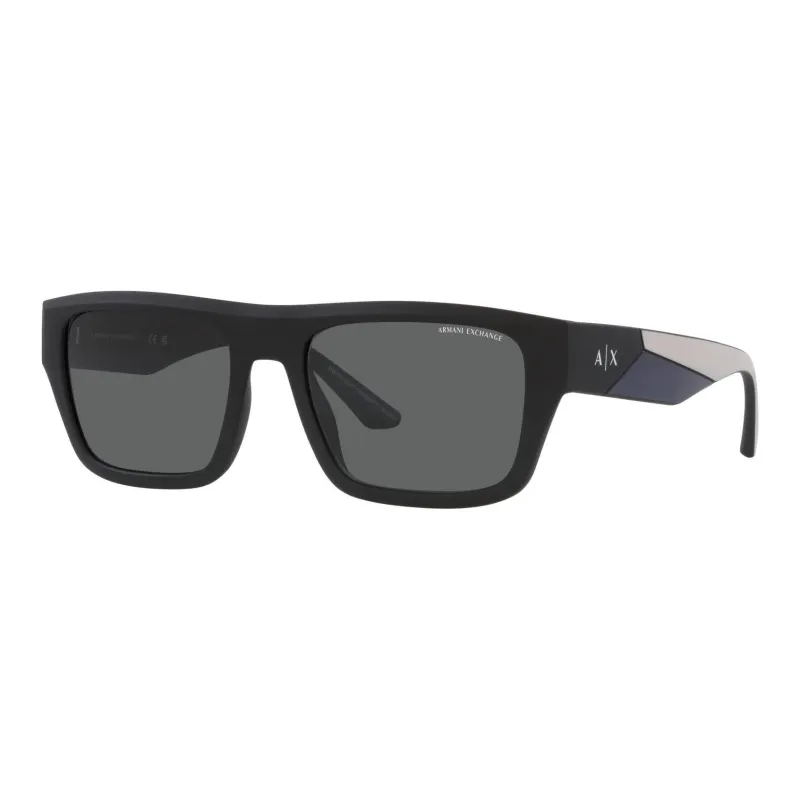 ARMANI EXCHANGEAE Plate Frame Square Sunglasses Men's Matte Black-0