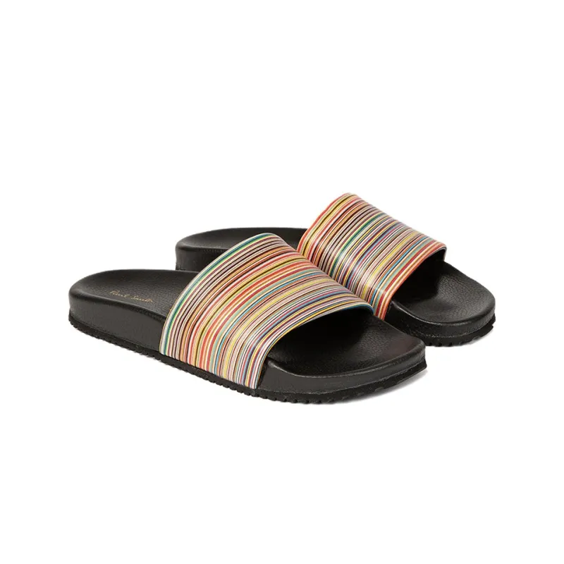 Paul Smith Stripe-print Leather Slides-1